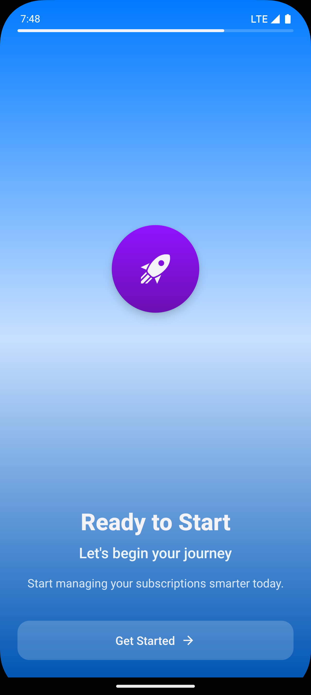 SubWise Android onboarding screen