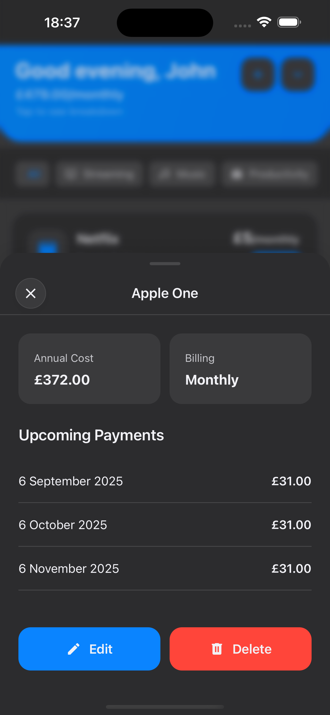 SubWise upcoming payments and renewal alerts